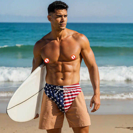 Men's American Flag Swim Trunks